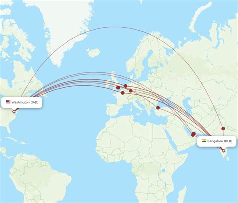 All Flight Routes From Dulles To Bengaluru Iad To Blr Flight Routes