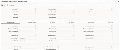 settlement instruction maintenance information