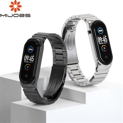 Mijobs Metal Straps For Xiaomi Mi Band Mi Band Mi Band