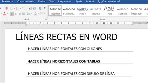 C Mo Hacer Lineas Rectas O Lineas Horizontales En Word Youtube