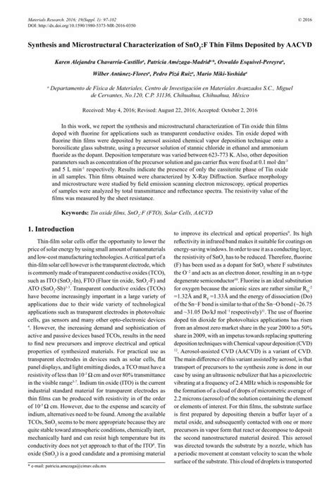 Pdf Synthesis And Microstructural Characterization Of Synthesis