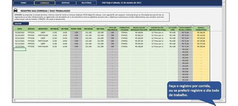 Planilha De Controle Para Motoristas De App Uber E Outros