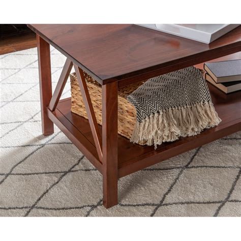 Linon Titian Pine Wood Coffee Table In Brown Cymax Business