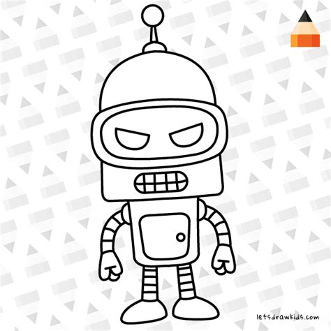 How To Draw Bender Chibi From Futurama Easy Step By Step Drawing