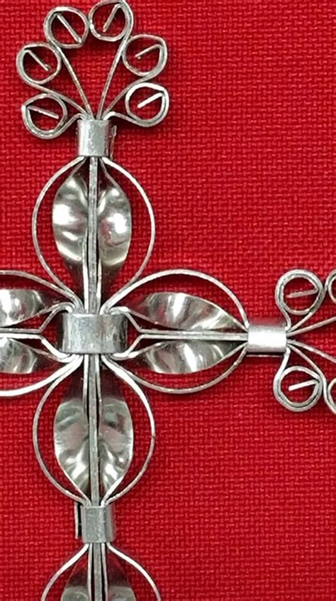 Cross Ornament Handmade Metal Cross Ornament Christmas Etsy