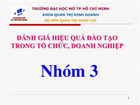 Ppt Nh Gi Hi U Qu O T O Trong T Ch C Doanh Nghi P Powerpoint