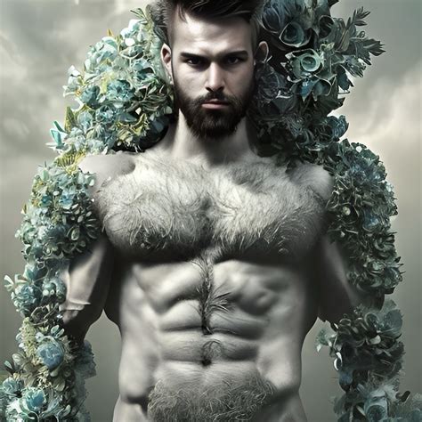 Botanical Male Zaddy Digital Art Male Body Gay Men Realistic Art Wall