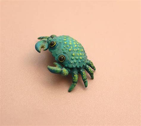 Animal Totem Crab Decor Figurine Ooak Sculpture Polymer Clay Etsy