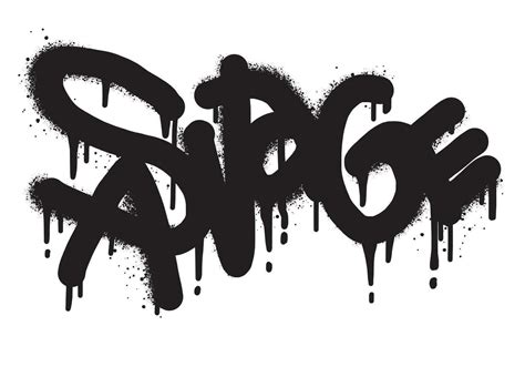 Sprayed Savage Font Graffiti With Over Spray In Black Over White Vector