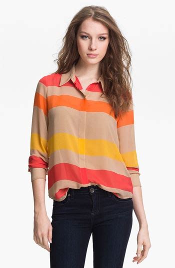 Vince Camuto Multi Stripe Blouse With Camisole Striped Blouse Clothes Blouse