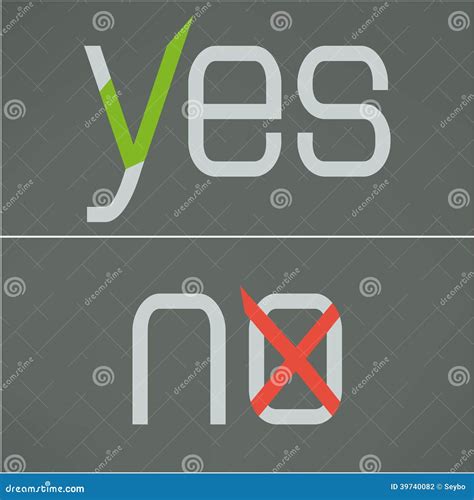 Yes And No Button Checkmark Flat Design Vector Stock Vector