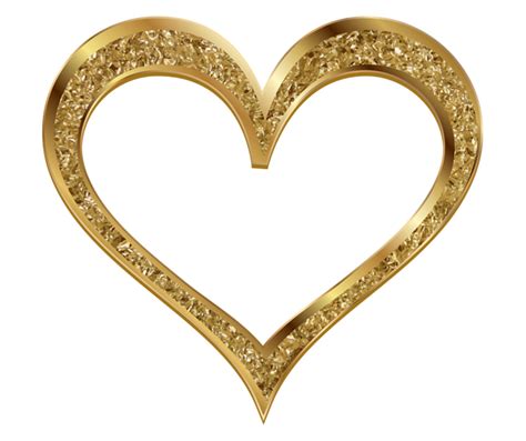 Gold Heart Png Photos Png Mart