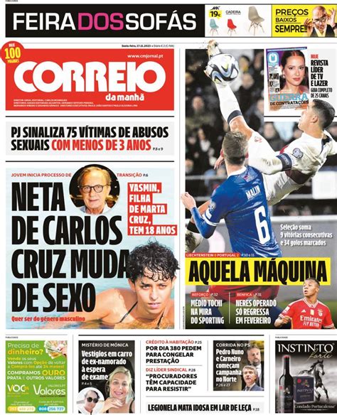 Capa Correio da Manhã 17 novembro 2023 capasjornais pt