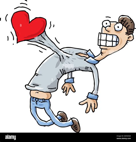 A cartoon man's heart beating out of his chest Stock Photo - Alamy