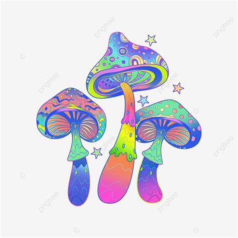 Psychedelic Mushroom PNG Image Mushroom Retro Color Psychedelic Magic