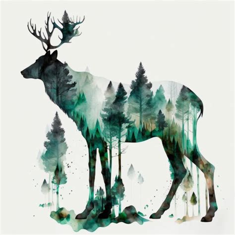 Watercolor Deer Paintings