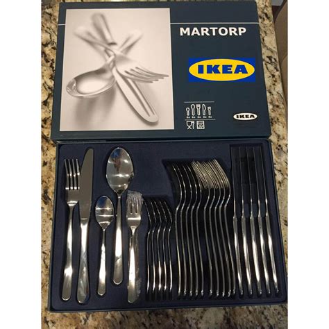 IKEA MARTORP ชุดช้อนส้อมมีดสแตนเลส 30 ชิ้น หรูหรา ไม่เป็นสนิ่มหรือตะกร ...