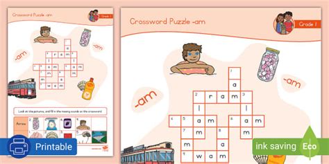 Grade 1 Phonics Crossword Puzzle Am Teacher Made Twinkl