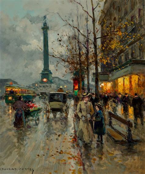 Place De La Bastille By Édouard Léon Cortès Paris Painting France