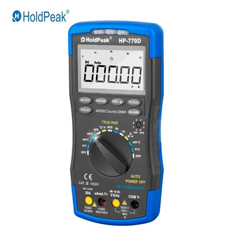 HoldPeak Digital Multimeter HP 770D Auto Range True RMS 40000 Counts ...