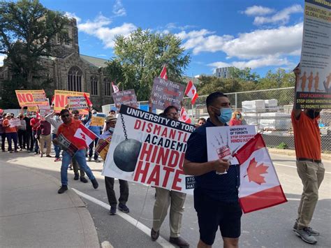 Protest Held In Canada Against University Of Toronto Over Anti Hindu