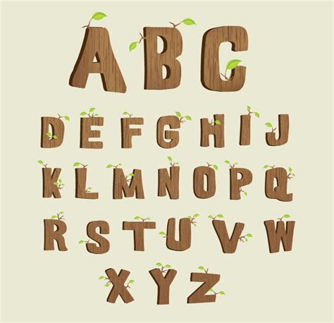 12 Free Wood Type Font Vector Images Wood Alphabet Letters Fonts