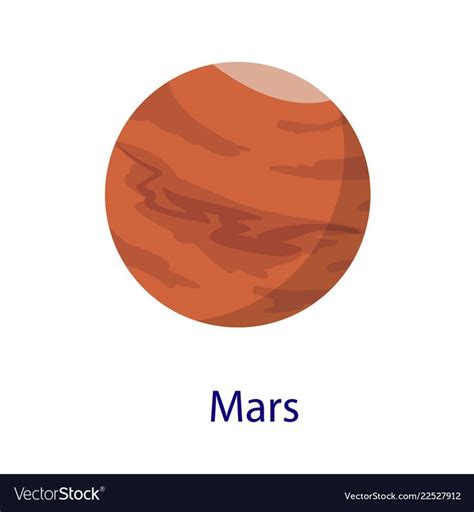 Mars planet icon. Flat illustration of mars planet vector icon isolated ...