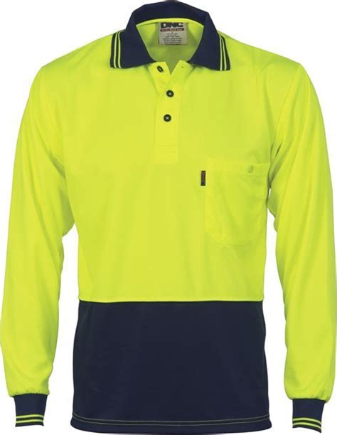 Dnc™ Hi Vis 2 Tone Polo Shirts Lsleeve