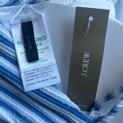 J Crew Swim J Crew Textured Scoopneck Striped Adjustable Bikini Top Xxl New Poshmark