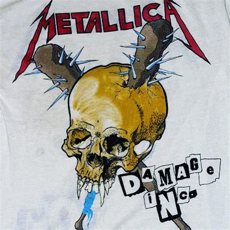 1986 Metallica Damage Inc White Version Rare Rvintagetees