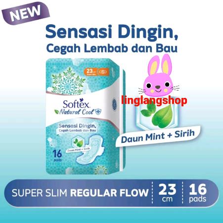 Jual Softex Natural Cool Wing Cm Isi Pads Super Slim Daun Sirih