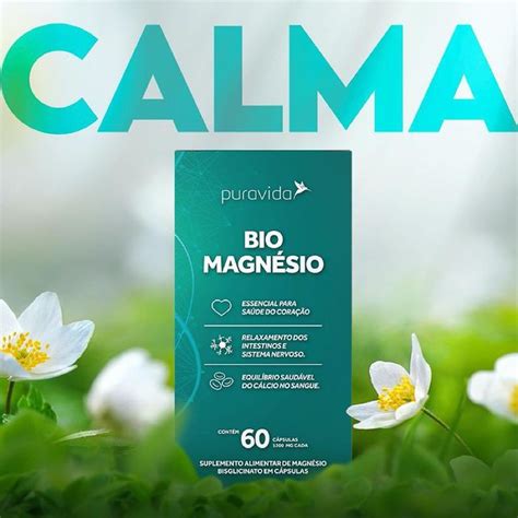 Bio Magn Sio Quelado C Psulas Mg Pura Vida Shopee Brasil