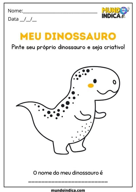 Atividades De Dinossauro Para Colorir Para Educa O Infantil