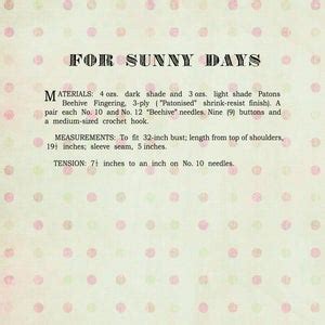 S Make Do And Mend Pussy Bow Blouse PDF Knitting Pattern Bust Etsy