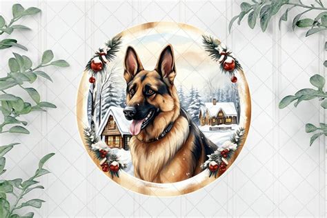 German Shepherd Christmas Ornaments Clipart