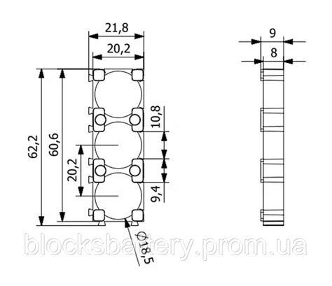 Холдер для 18650 Li-ion аккумуляторов 1*3 соты для сборки (ID ...