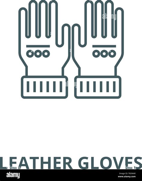 Leather Gloves Vector Line Icon Linear Concept Outline Sign Symbol