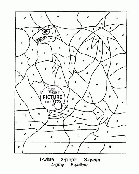 Dinosaur Color By Number Printable Printable Word Searches