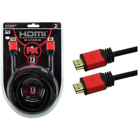 Cabo HDMI 2 Metros 2 0 4K Ultra HD Filtro 018 0220 Pix Glacon