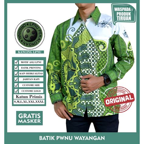 Jual Batik Pwnu Original Lpnu Kota Pekalongan Batik Wayang Nu Batik