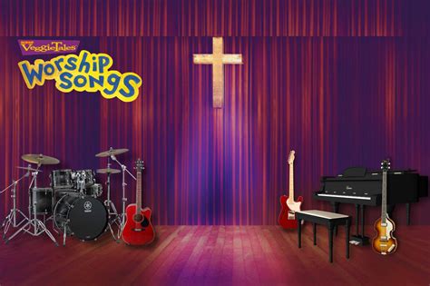 VeggieTales Worship Songs Church Stage Background