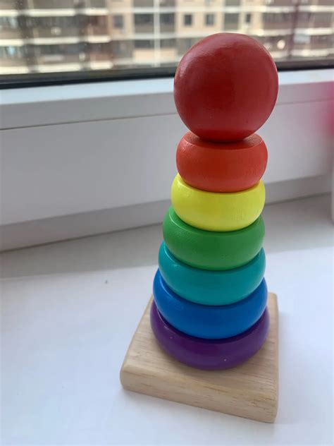 Brinquedo Montessori Torre De Empilhamento Arco Ris Chiquititos