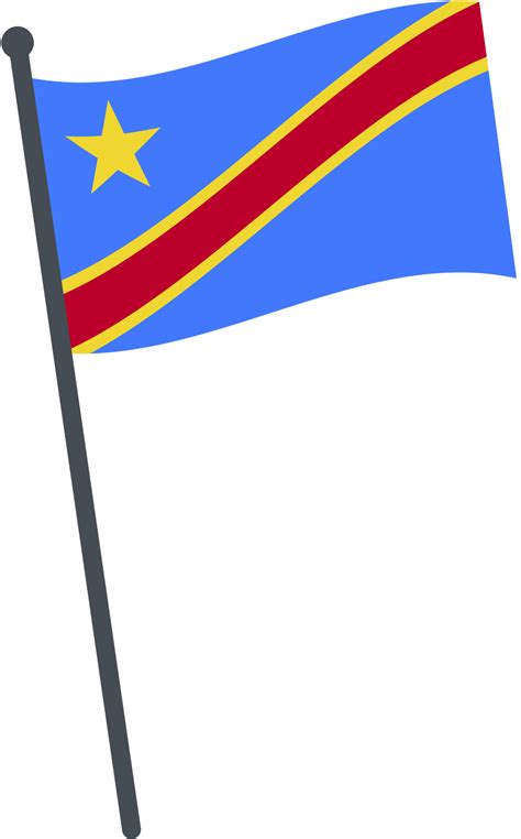 Republic Of Congo Flag Waving On Pole National Flag Pole Transparent