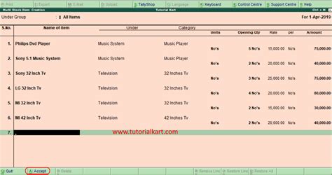 How To Create Stock Items In Tally