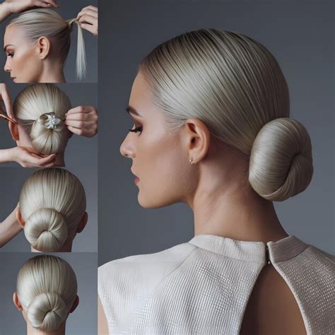 A Woman With Blonde Hair And A Mirror Showing Her Hair Ai Generative