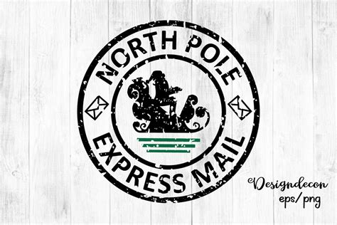 North Pole Express Mail Santa Stamp Graphic By Designdecon · Creative