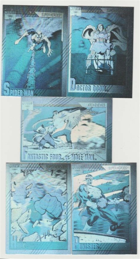 5 Card Set Of 1991 Marvel Hologram Cards Values Mavin