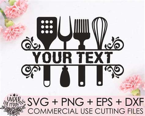 Kitchen Split Frame SVG Kitchen Monogram Svg Flourish Kitchen SVG