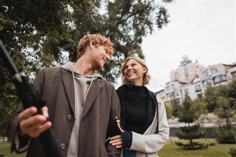 Happy Redhead Man And Joyful Blonde Stock Image Image Of Blonde Woman 259364787