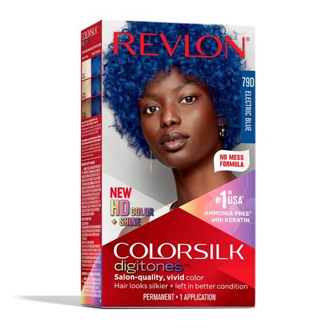 Revlon Permanent Hair Color Colorsilk Digitones with Keratin, 79D Electric Blue (Pack of 1), 79D ...